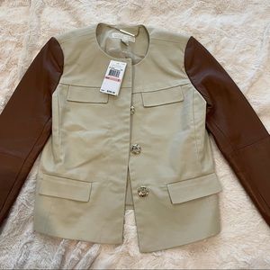 Michael Kors Moto Sportswear Jacket - Leather Arms